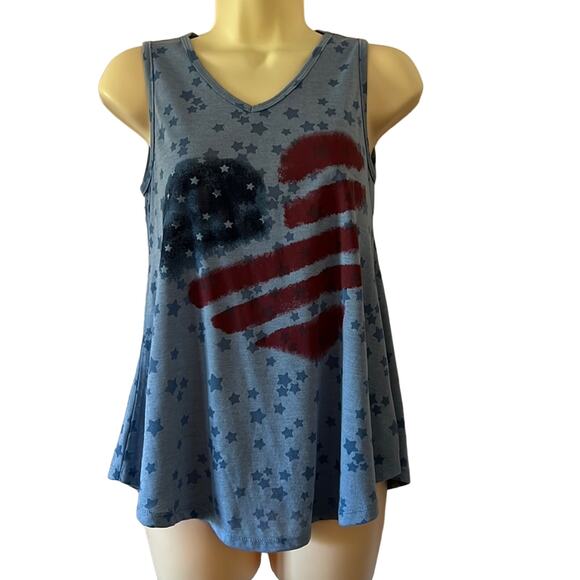 LA Threads Petite Patriotic Tank Top Summer - Picture 1 of 10